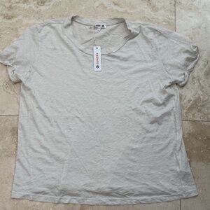 Sundry Off White Women's Cotton S/S T-Shirt W/ Heart & Star Sleeves Sz. 2- NWT